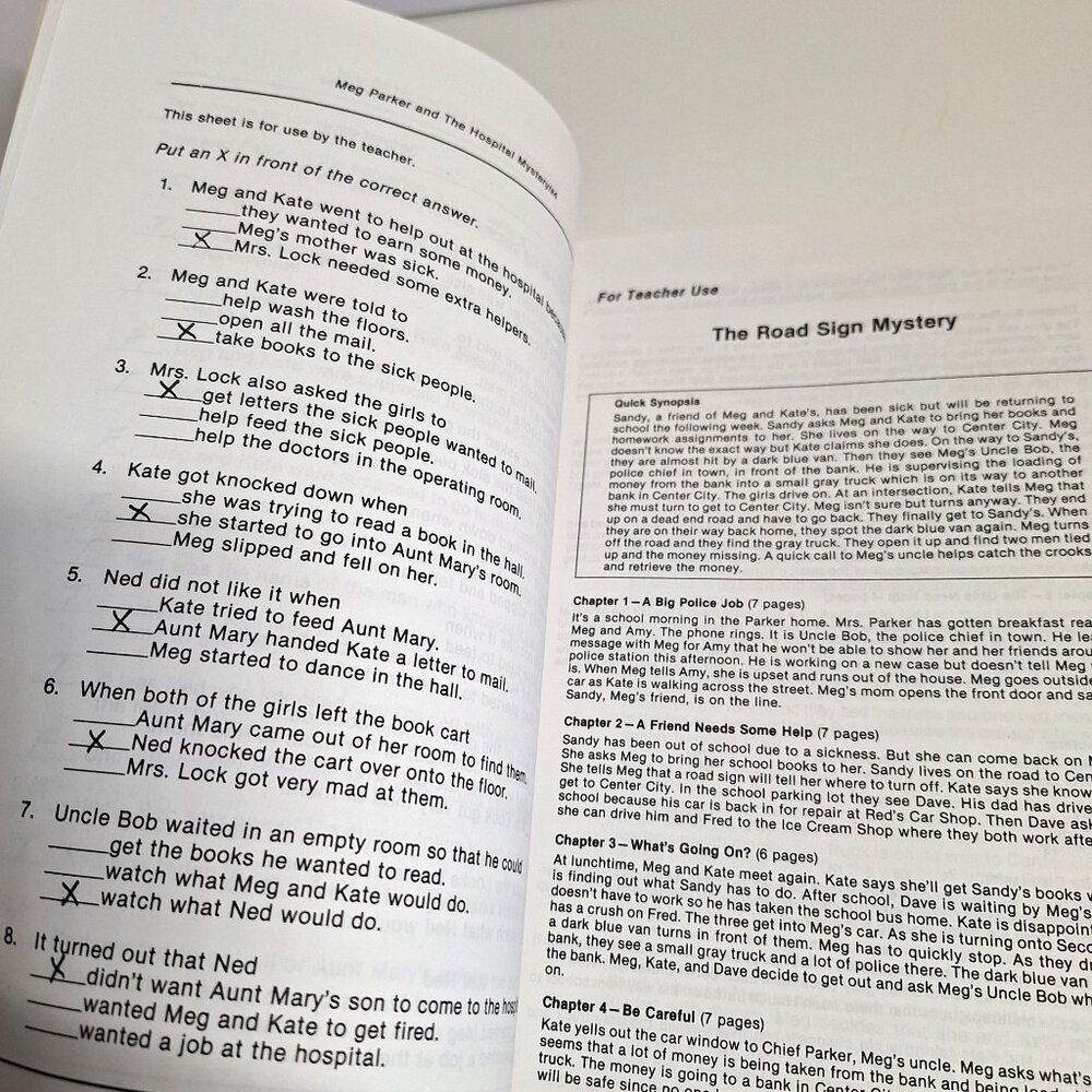 Teachers Edition Activity Worksheets Meg Parker Mystery Set 2 Eleanor Robins - Picture 9 of 12
